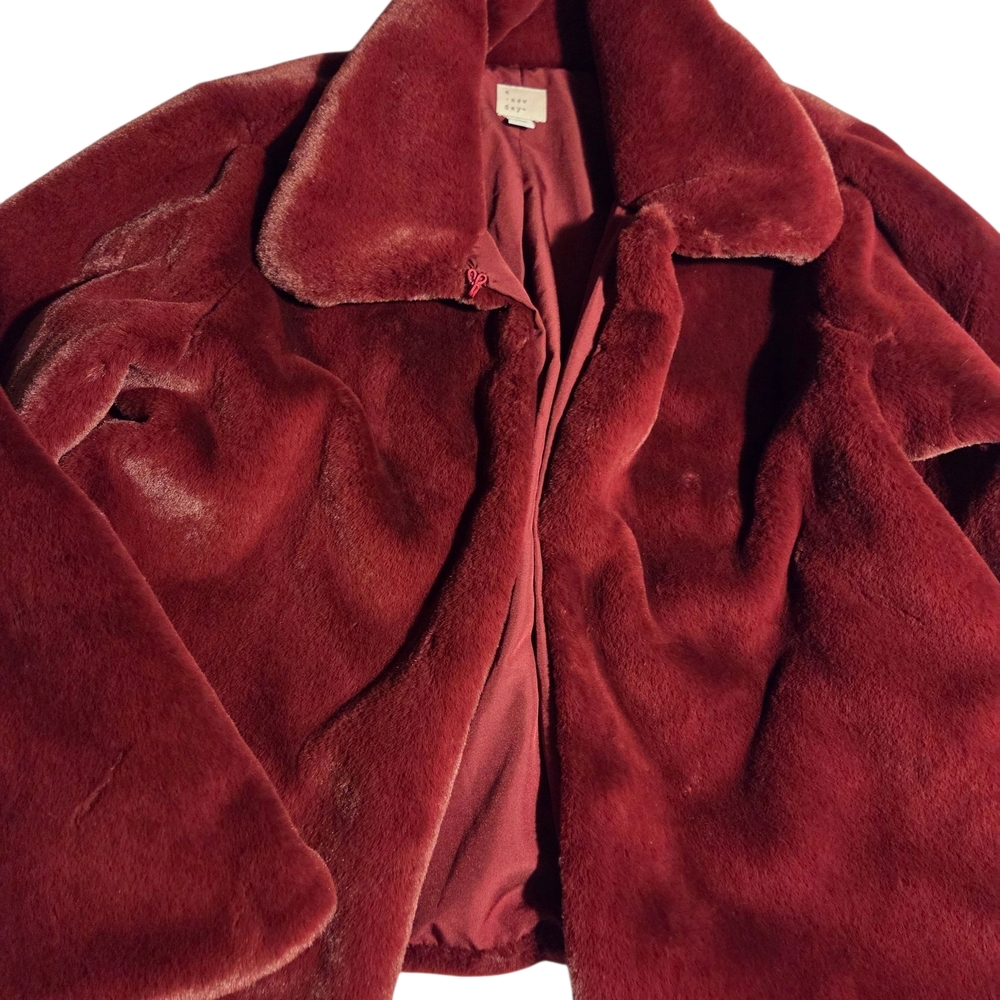 a new day Rich Burgundy Teddy Jacket